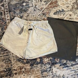 Essentials Fear Of God Nylon Running Shorts Silver Cloud Size Medium